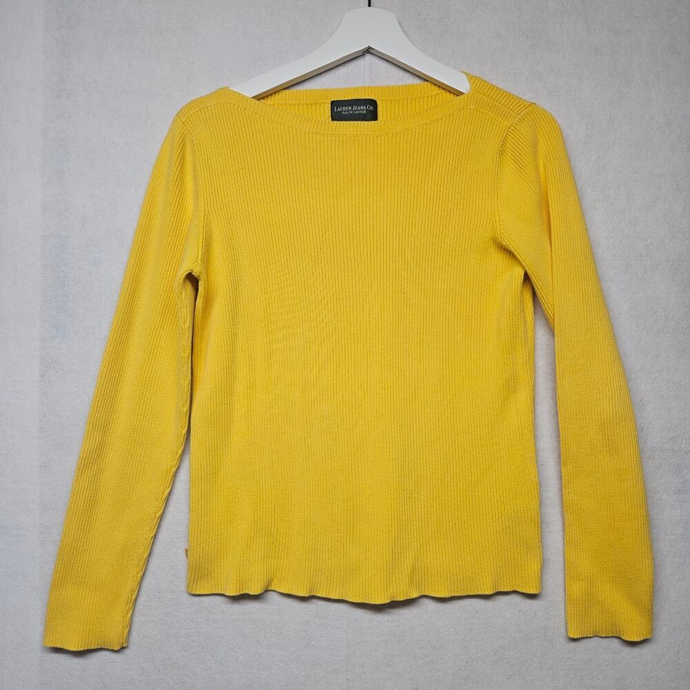 Lauren Jeans Ralph Lauren Yellow Boatneck Ribbed Sweater